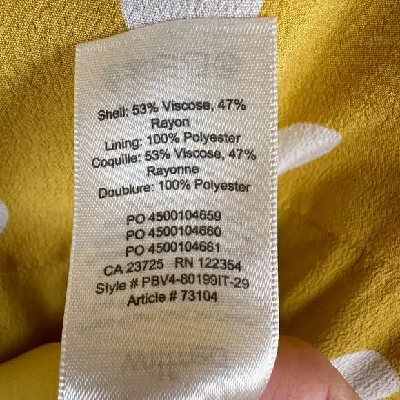 Aritzia Wilfred Isabelle Yellow Polka Dot Mini Dress Size 8 Y2K Clueless - Picture 14 of 15